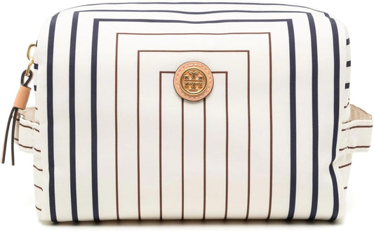 Tory Burch Women's Virgina Striped Nylon Cosmetic Case