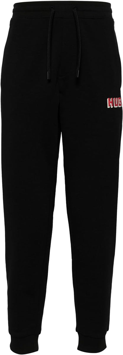 Hugo Men's Diqomo Thick Cotton Drawstring Track Pants, Black