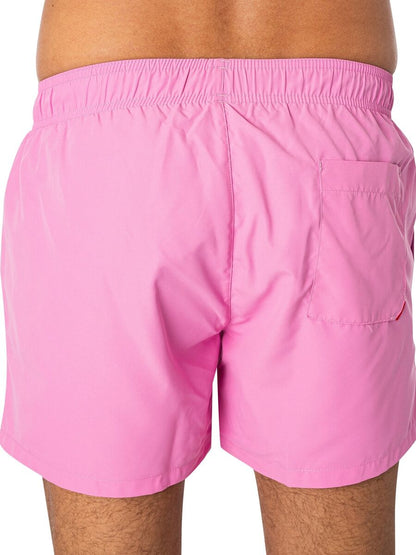 Hugo Men's Abas Vertical Logo Swim Trunks, Pink