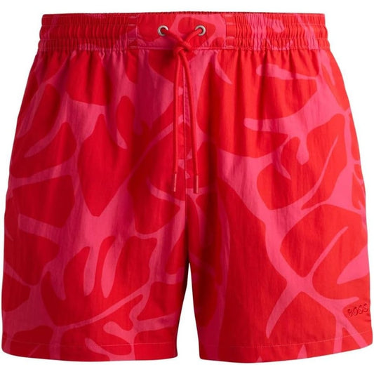 Hugo Boss Men's Standard Tonal Print Swim Trunks, Pink Punch Floral