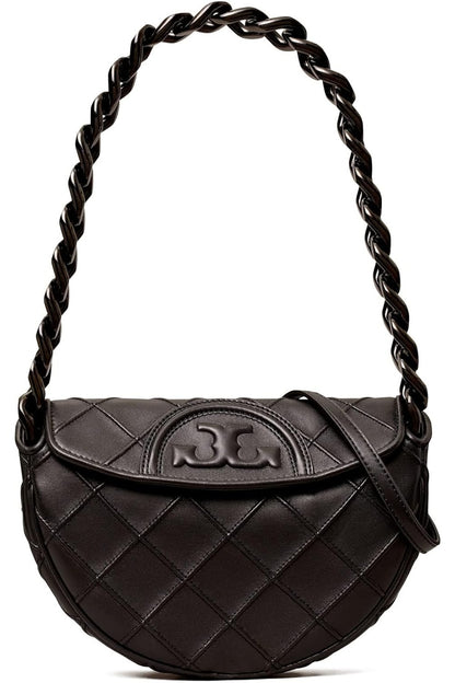 Tory Burch Women's Fleming Soft Mini Crescent Bag, Black