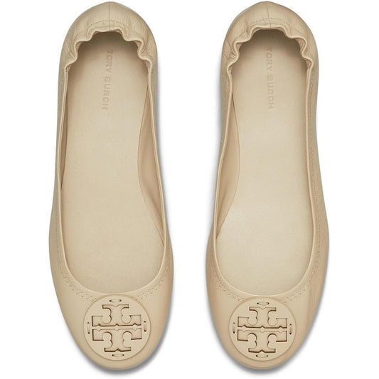 Tory Burch Women's Minnie Travel Ballet with Leather Logo Flat, Stone Gray