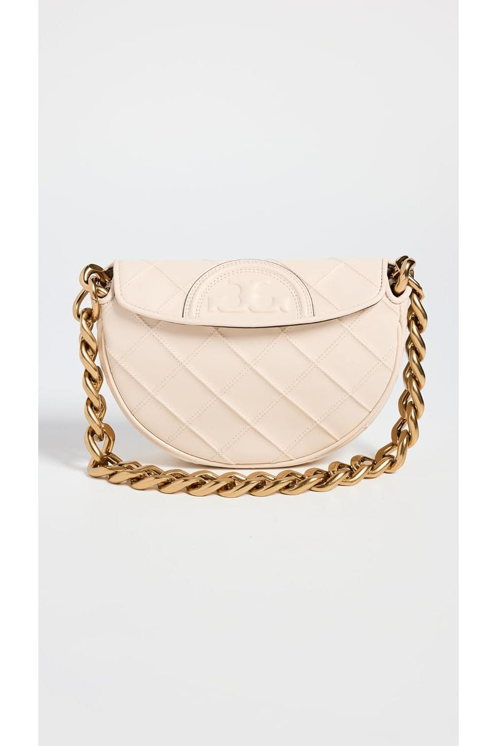 Tory Burch Women's Fleming Soft Mini Crescent Bag, New Cream