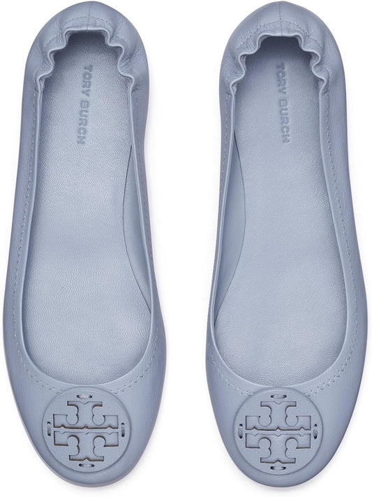 Tory Burch Women's Minnie Travel Ballet with Leather Logo Flat, Dew Blue