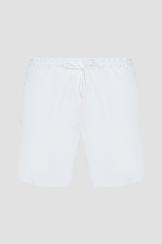 Hugo Boss Men's Pace Tonal Logo Swim Trunks, White