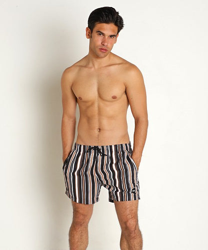 Hugo Boss Men's Iso Striped Swim Trunks, Black