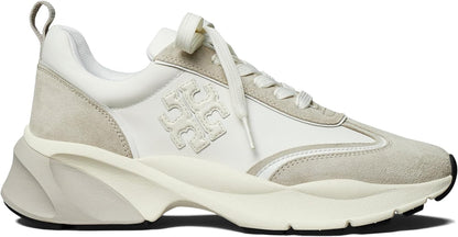 Tory Burch Women's Good Luck Trainers, Bianco/Fossil Stone