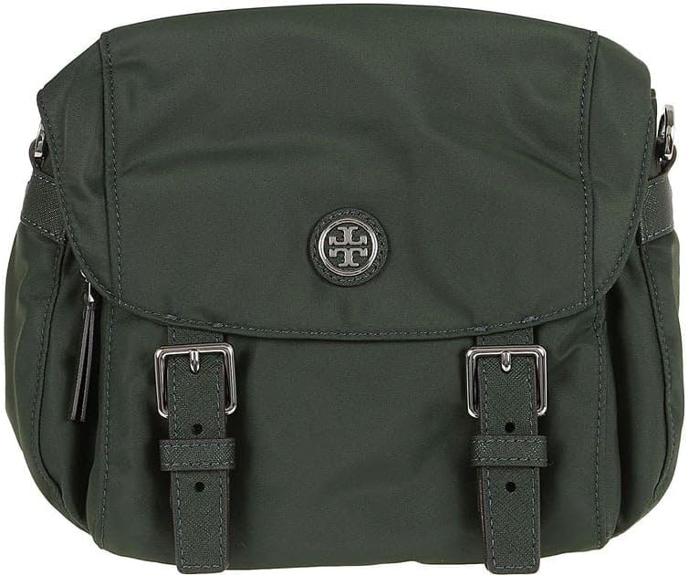 Tory Burch Women's Virginia Nylon Messenger Crossbody Bag, Basil