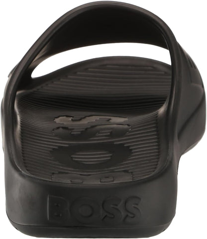 Hugo Boss Men's Bold Logo Vinyl Slides, Black