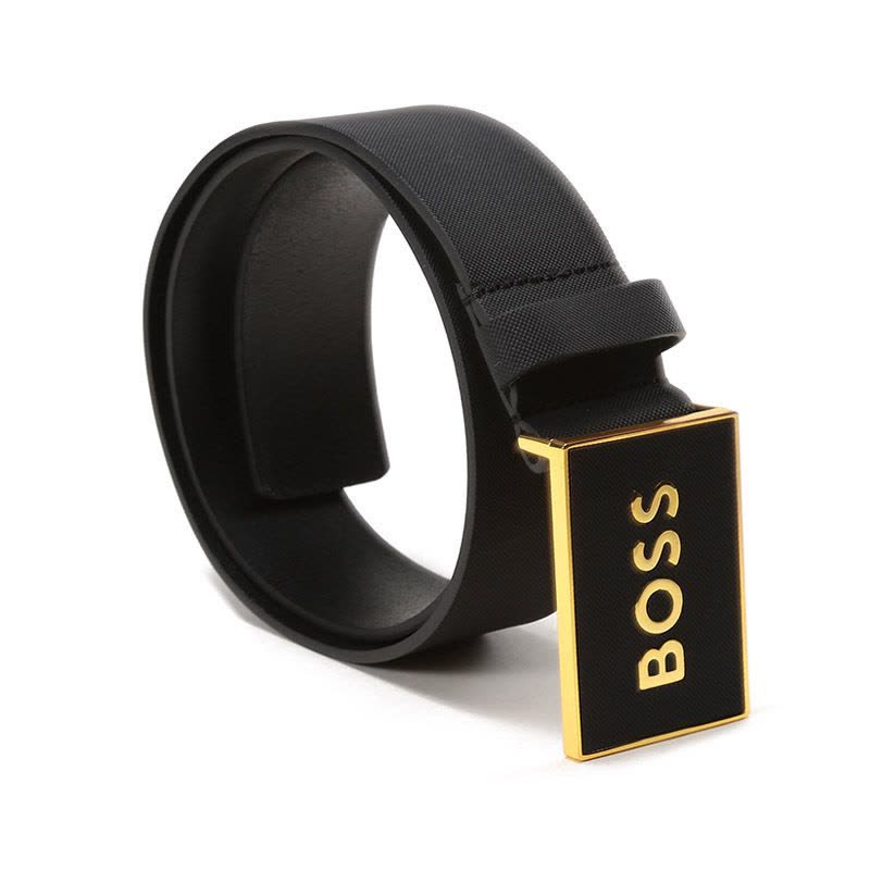 Hugo Boss Plaque Buckle Logo Allover Belt, Blackcurrant