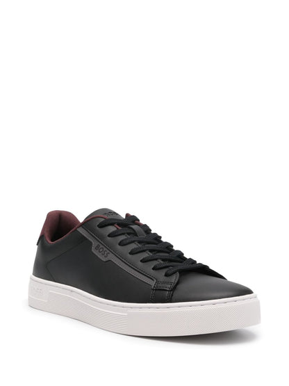 Hugo Boss Men's Rhys Cupsole Small Logo Sneaker, Black Currant