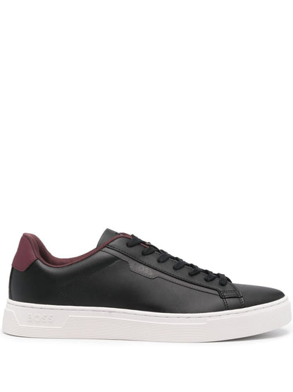 Hugo Boss Men's Rhys Cupsole Small Logo Sneaker, Black Currant