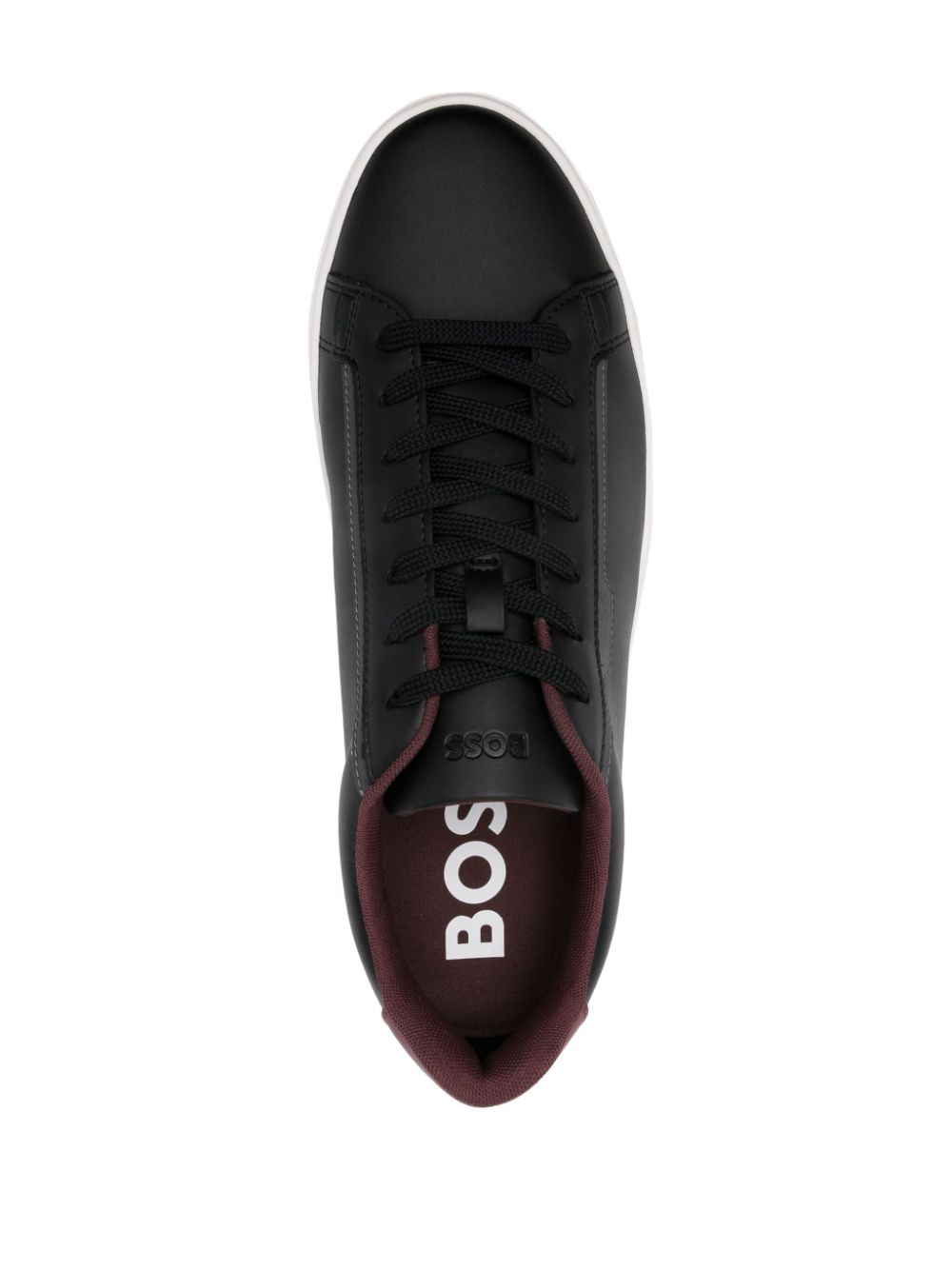 Hugo Boss Men's Rhys Cupsole Small Logo Sneaker, Black Currant