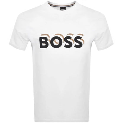 Hugo Boss Men's Tiburt 427 3D Logo Short Sleeve Shirt, White