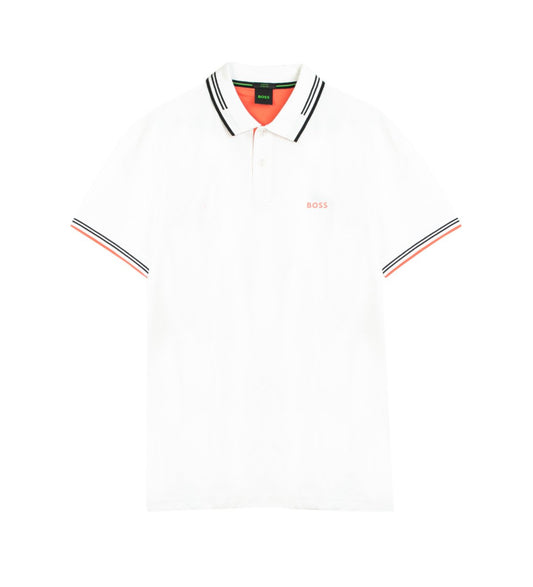 Hugo Boss Men's Paul Cotton Short Sleeve Polo, White