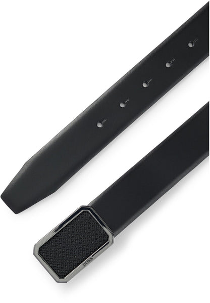 Hugo Boss Ereso B Tonal Logo Belt, Black