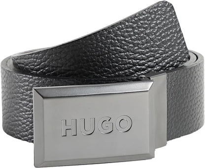 Hugo Boss Men's Garlond Pebbled Leather Belt, Black