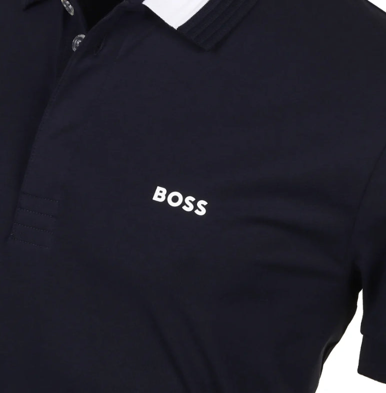 Hugo Boss Men's Paddy 1 Polo Shirt w/ White Collar, Navy