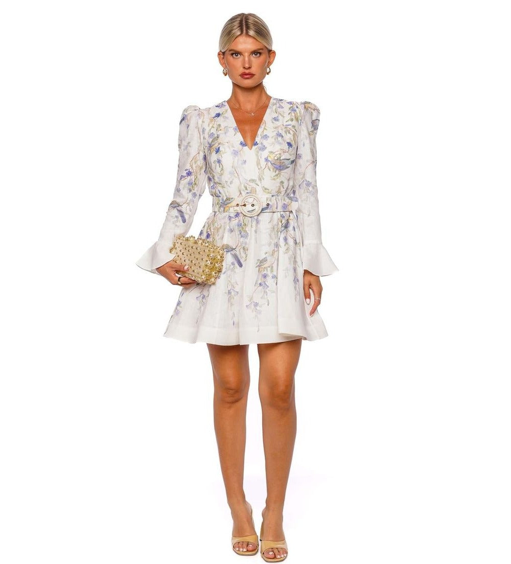 Zimmermann Natura Mini Dress Blue Birds