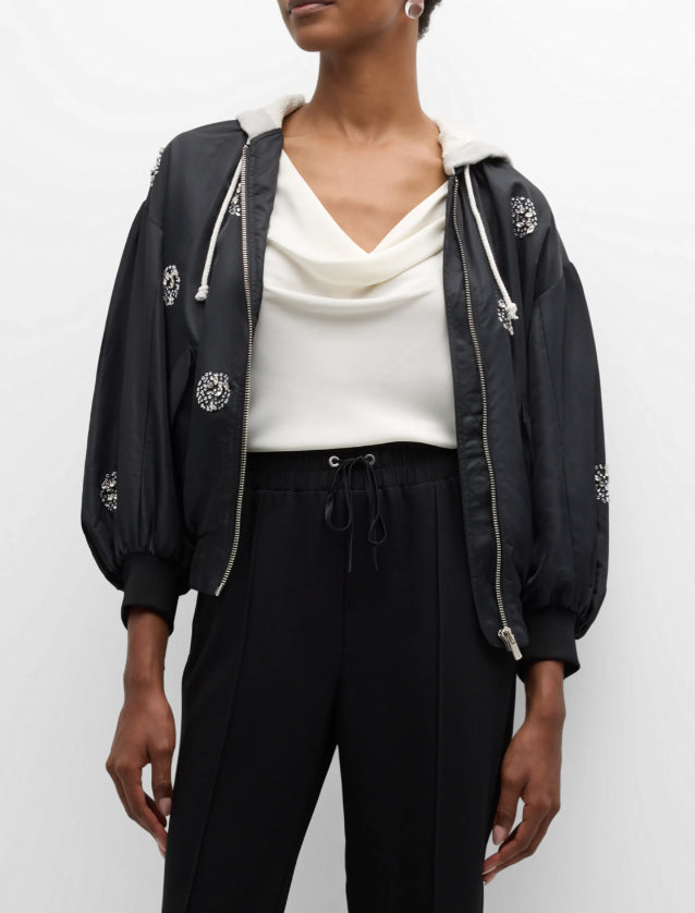 Cinq à Sept Women's Ollie Jacket, Black/Silver