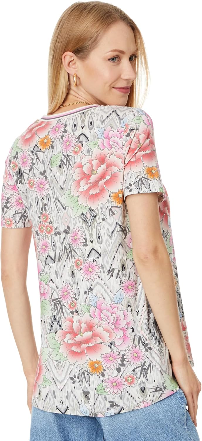 Johnny Was Women's The Janie Favorite Swing Tee, Azzie Flower Neo