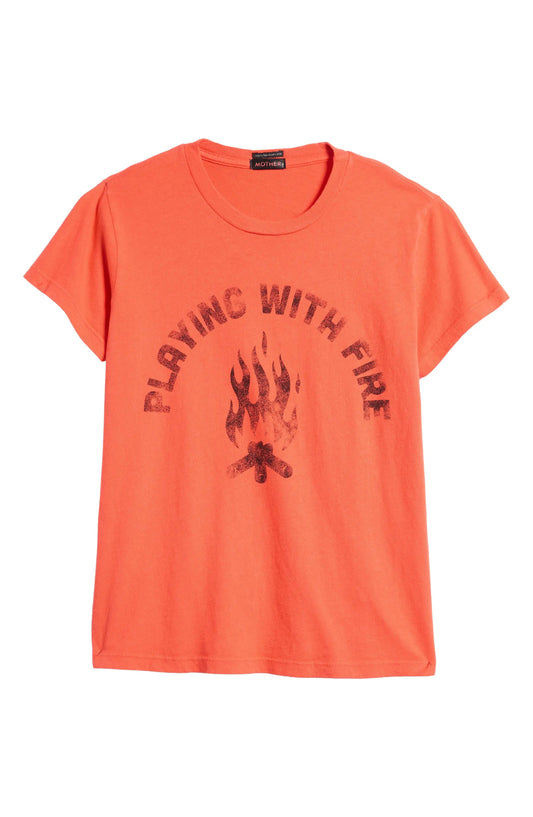 MOTHER Women's The Boxy Goodie Goodie Tee, Playing With Fire