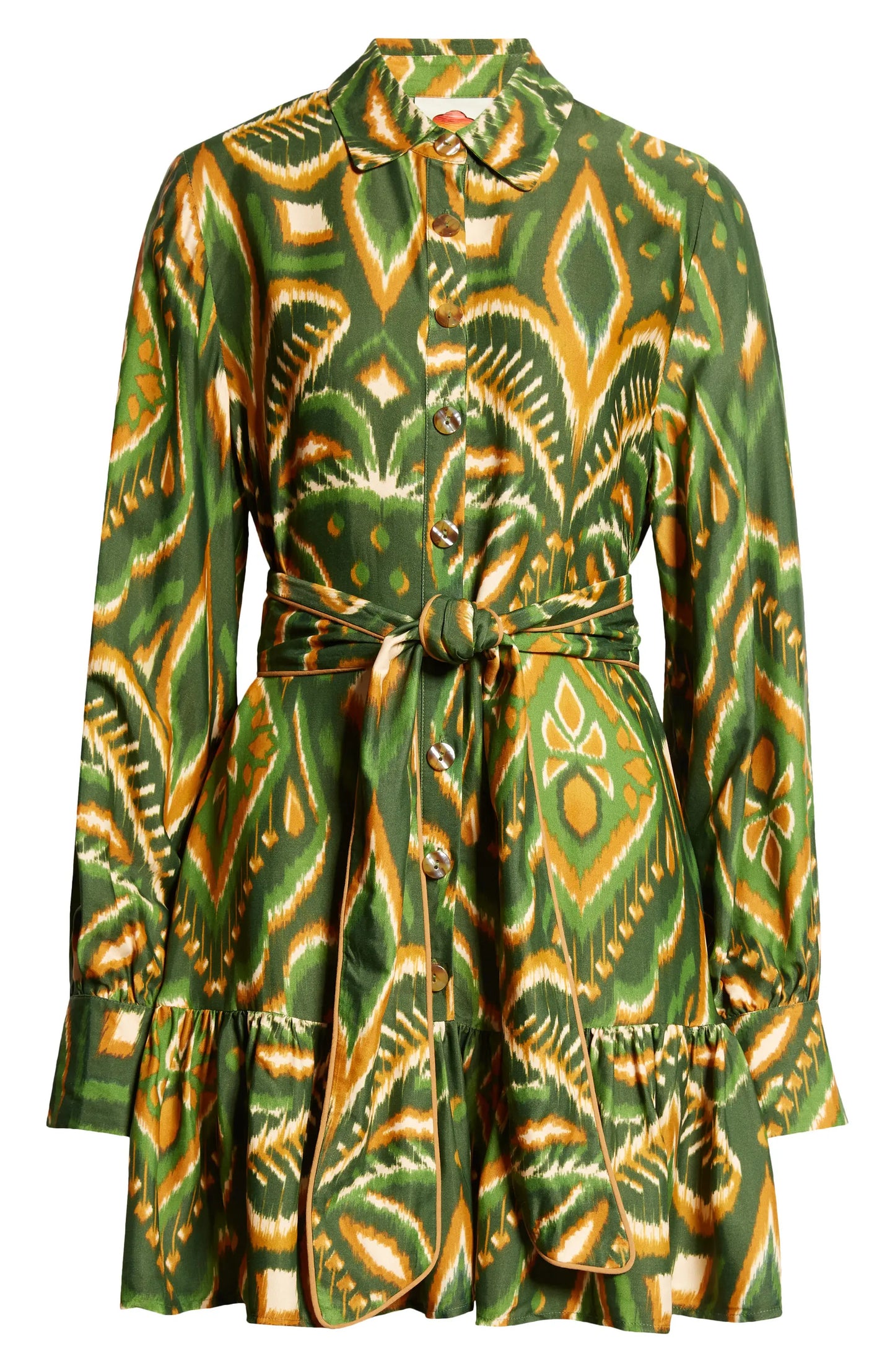 Farm Rio Women's Pineapple Ikat Green Mini Dress