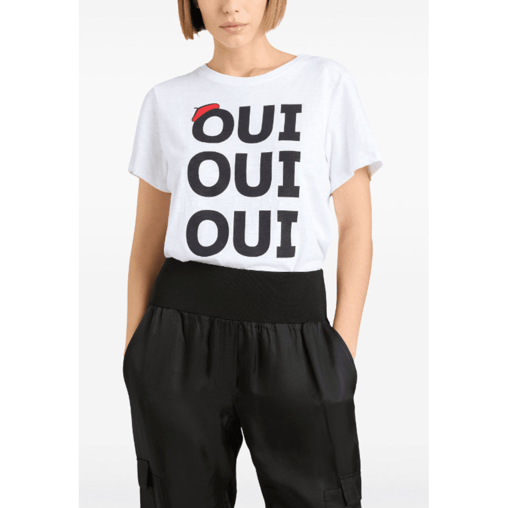 Cinq a Sept Women's Oui Oui Oui Shrunken Tee, White