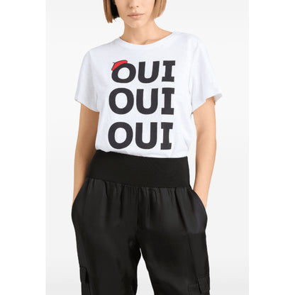 Cinq a Sept Women's Oui Oui Oui Shrunken Tee, White