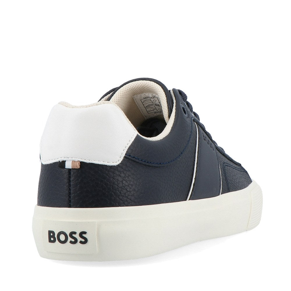 Hugo Boss Men's Aiden Leather Tennis Sneakers, Blueberry Blue