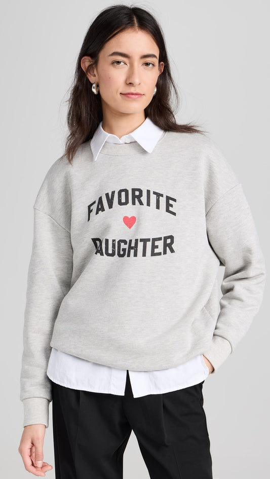 Favorite Daughter Favorite Daughter Heart Logo Sweatshirt, Heather Grey