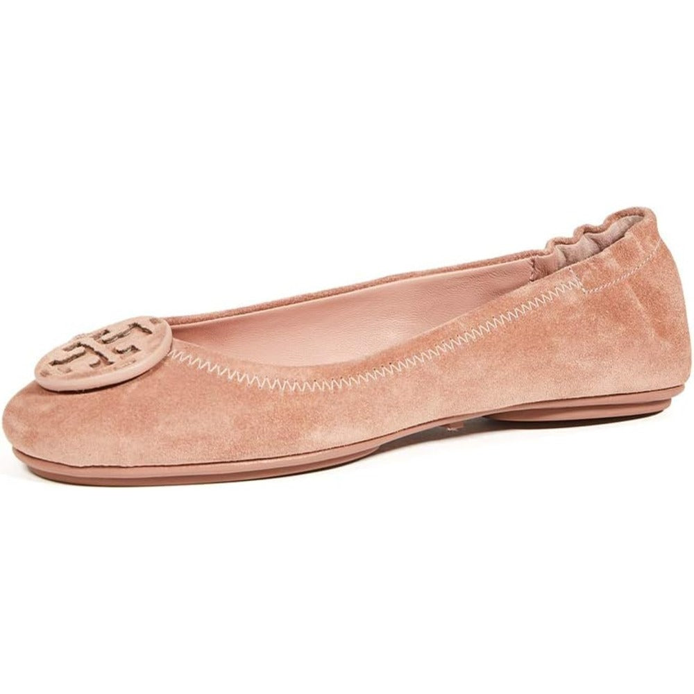 Tory Burch Women's Suede Leather Minnie Ballet Flats Malva