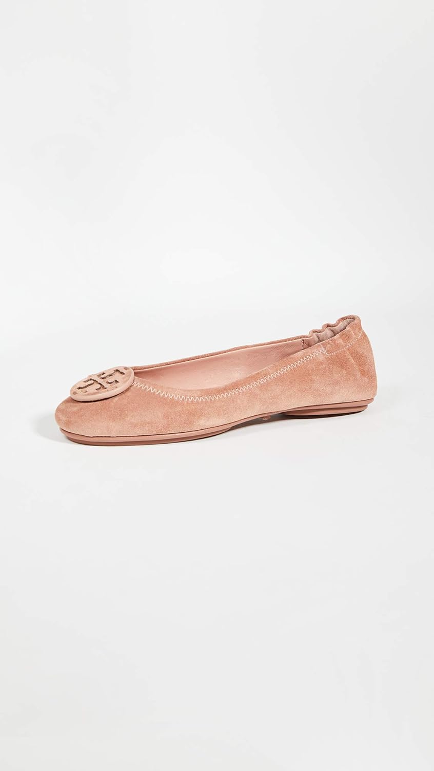 Tory Burch Women's Suede Leather Minnie Ballet Flats Malva