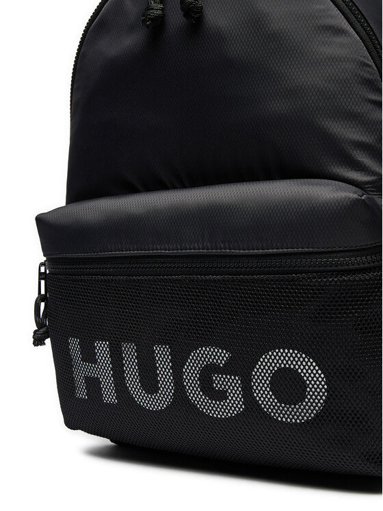 Hugo Men's Hans Mesh Logo Backpack, Black Currant