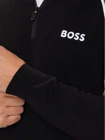 Hugo Boss Men's Ever-X Tech Flex Quarter-Zip Sweatshirt, Black