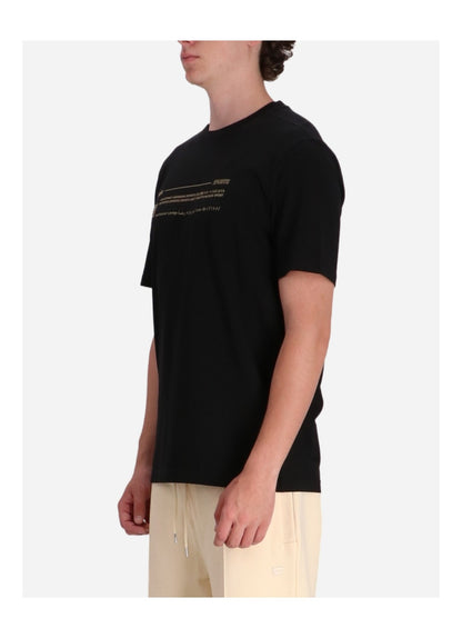 Hugo Boss Men's Tee 6 Gold Print T-Shirt, Black