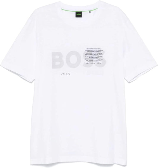 Hugo Boss Men's Tee 3 Short Sleeve Crew Neck Graphic T-Shirt, White