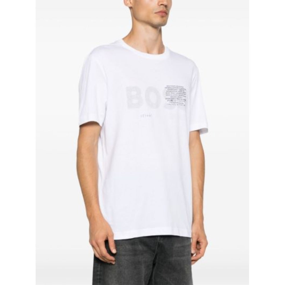 Hugo Boss Men's Tee 3 Short Sleeve Crew Neck Graphic T-Shirt, White