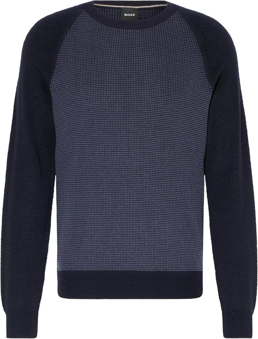 Hugo Boss Men's Dairon Wool Crew Neck Sweater, Navy