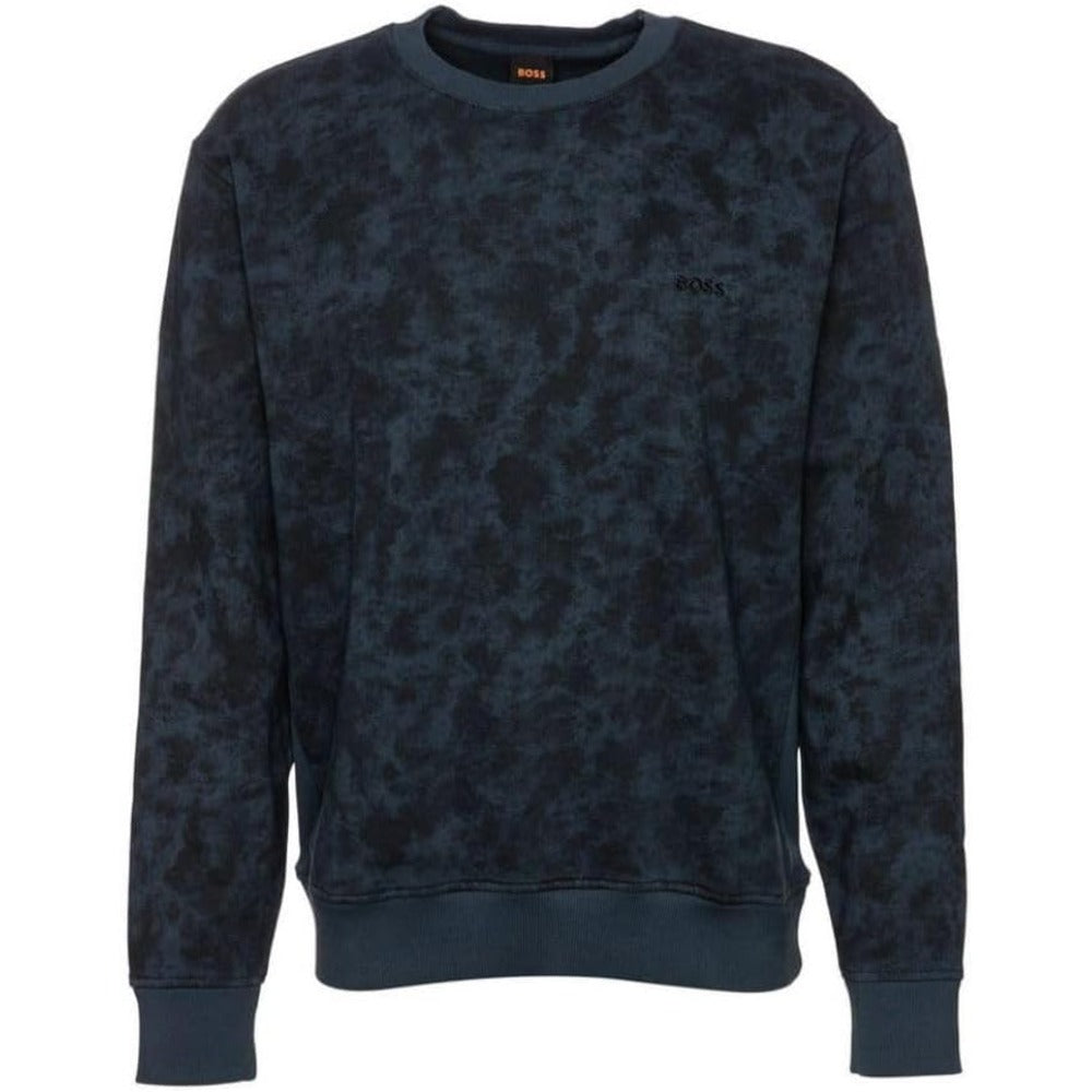 Hugo Boss Men's We_CamoOver Printed Cotton Sweatshirt, Navy