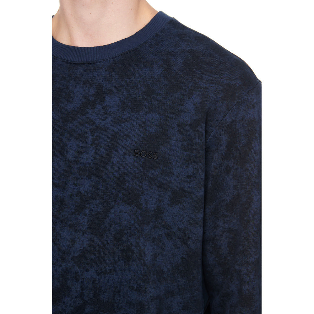 Hugo Boss Men's We_CamoOver Printed Cotton Sweatshirt, Navy