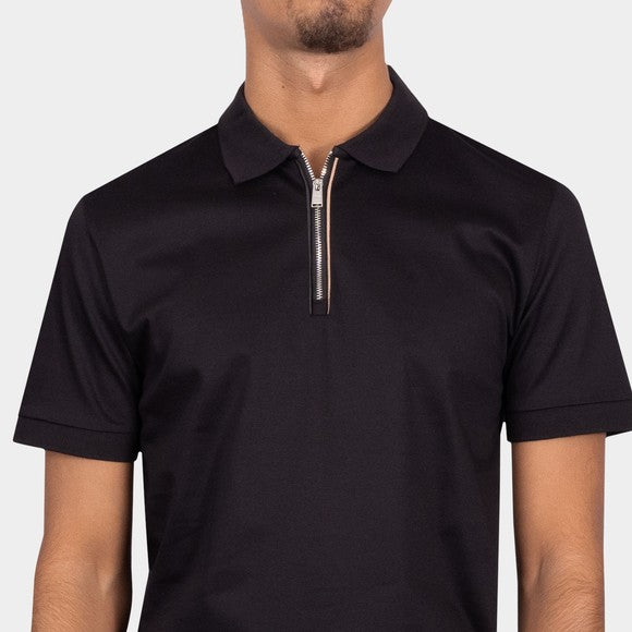 Hugo Boss Men's Polston 36 Half-Zip Polo Shirt, Black