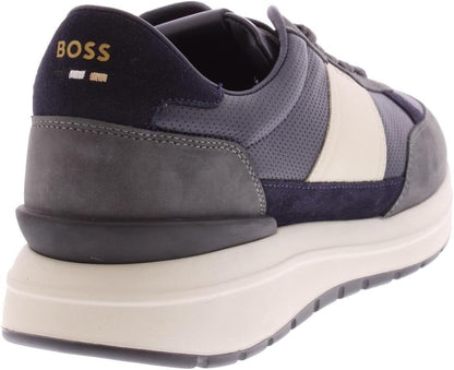 Hugo Boss Men's Jace Suede Running Sneakers, Blue/Grey