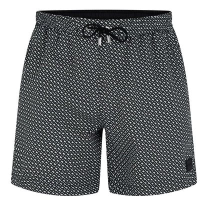 Hugo Boss Men's Ciro All-Over Logo Swim Trunks, Black