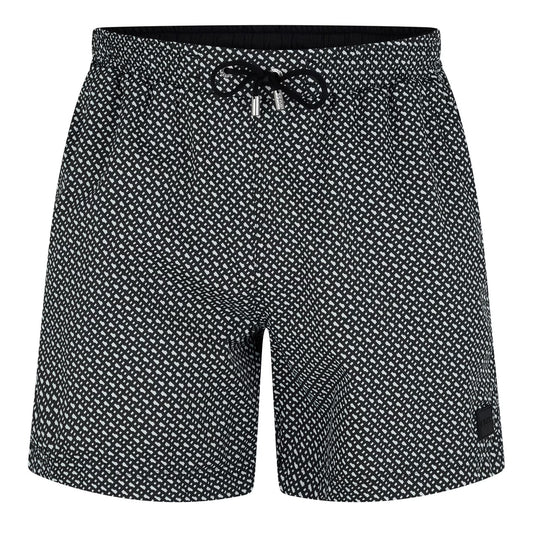 Hugo Boss Men's Ciro All-Over Logo Swim Trunks, Black