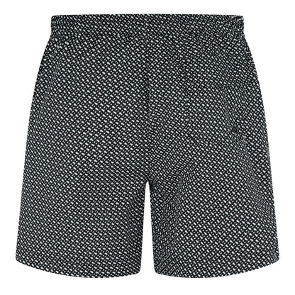 Hugo Boss Men's Ciro All-Over Logo Swim Trunks, Black