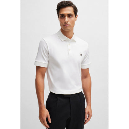 Hugo Boss Men's Parris 01 Metal Logo Polo Shirt, White