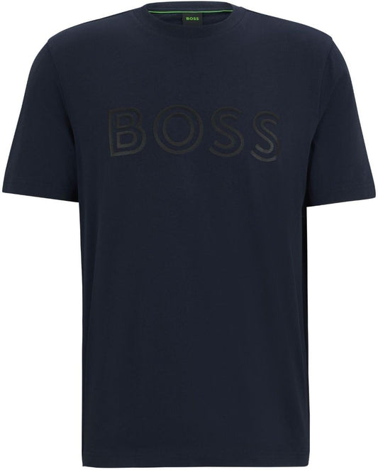 Hugo Boss Men's Tee 1 Outline Logo T-Shirt, Blueberry Blue