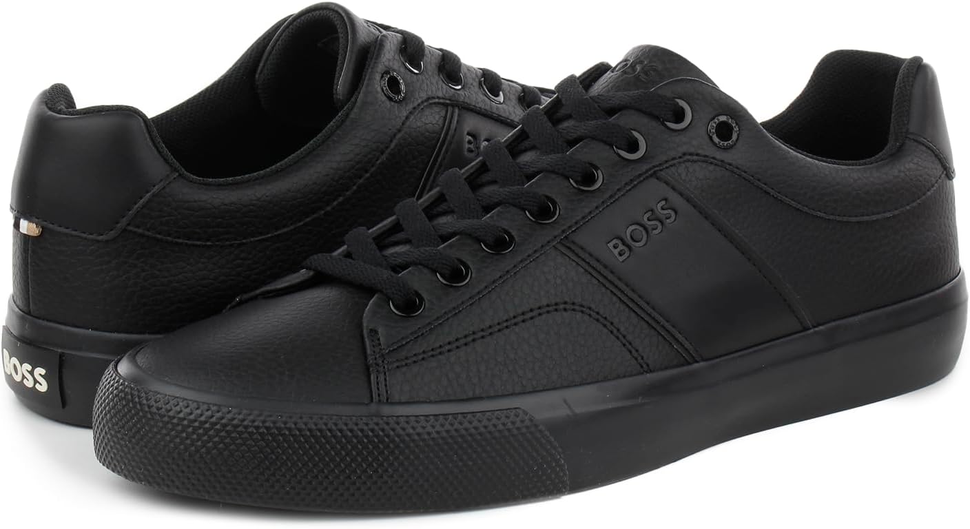 Hugo Boss Men's Aiden Lace-Up Tennis Sneaker, Black