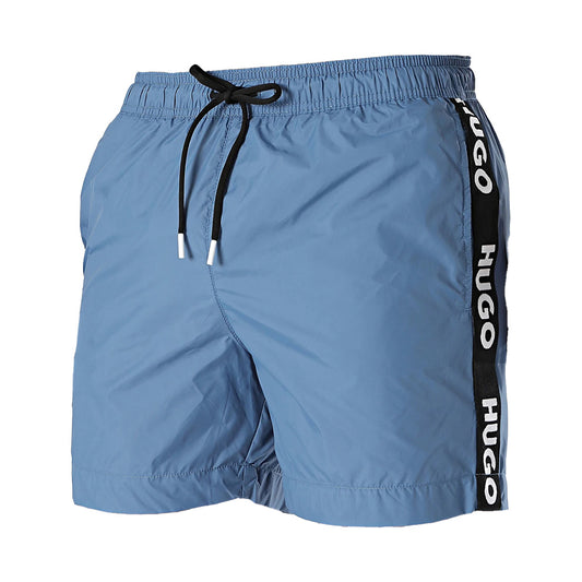 Hugo Men's Fab Logo Taping Swim Trunks, Acai Blue